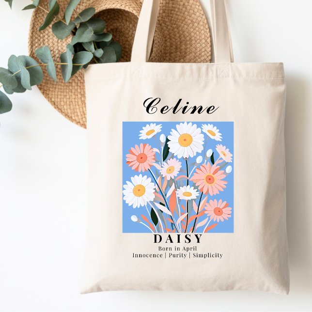Bolsa Tote Presente de Chuveiro de Noiva com Margarida Flor d (Criador carregado)