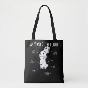 Bolsa Tote Presente de coelho Anatomia Do Coelho Coelhinho Co