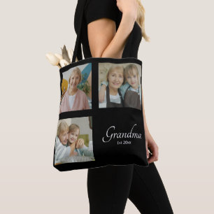 Bolsa Tote Presente de Colagem de 3 Fotos Personalizado Ano d