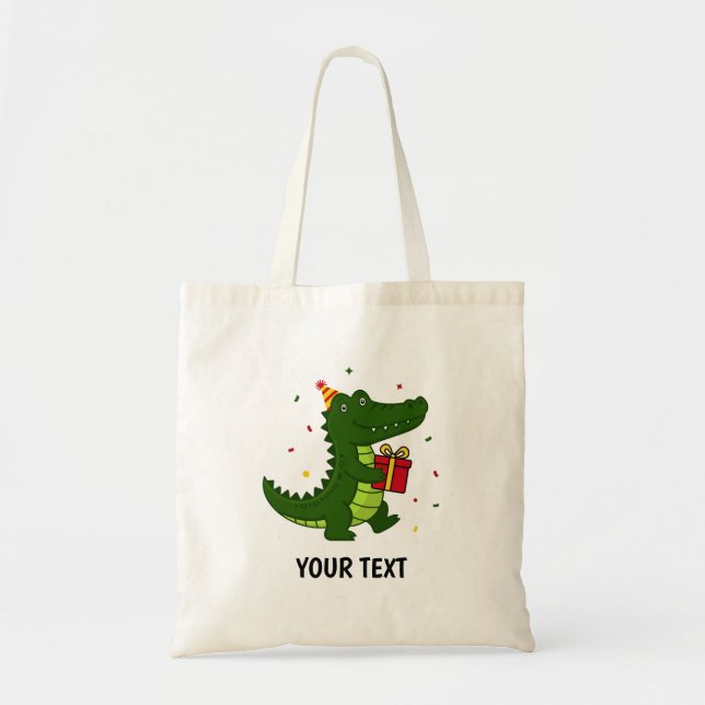 Bolsa Tote Presente de Crocodilo Fofo (Frente)
