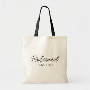 Bolsa Tote Presente de Dama de Honra com Rótulo Mínimo Elegan
