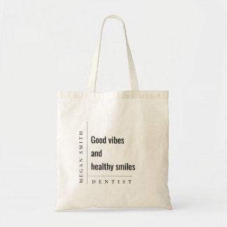 Bolsa Tote Presente de Dentista de Sorriso Simples e Moderno