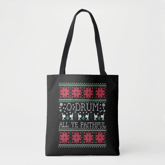 Bolsa Tote Presente de doador de tambor de latas natalino doc (Frente)