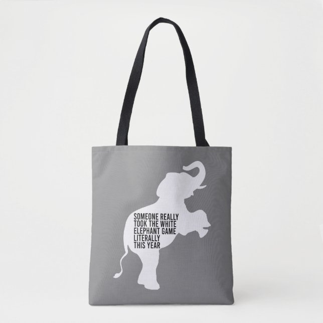 Bolsa Tote Presente de Elefante Branco Literalmente Pior (Frente)