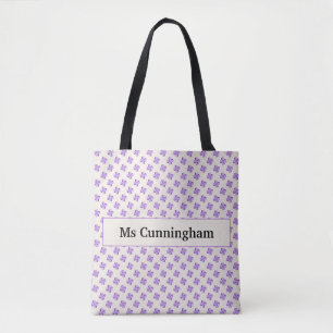 Bolsa Tote Presente de Fim de Ano para Professor Floral Retrô