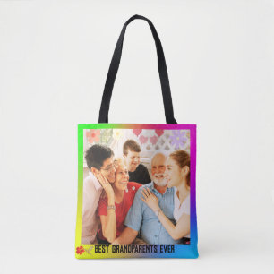 Bolsa Tote Presente de Foto da Família de Netos para Avós Ele