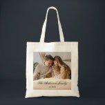 Bolsa Tote Presente de Foto e Nome Personalizado da Família M<br><div class="desc">Presente de Foto e Nome Personalizado da Família Moderna</div>