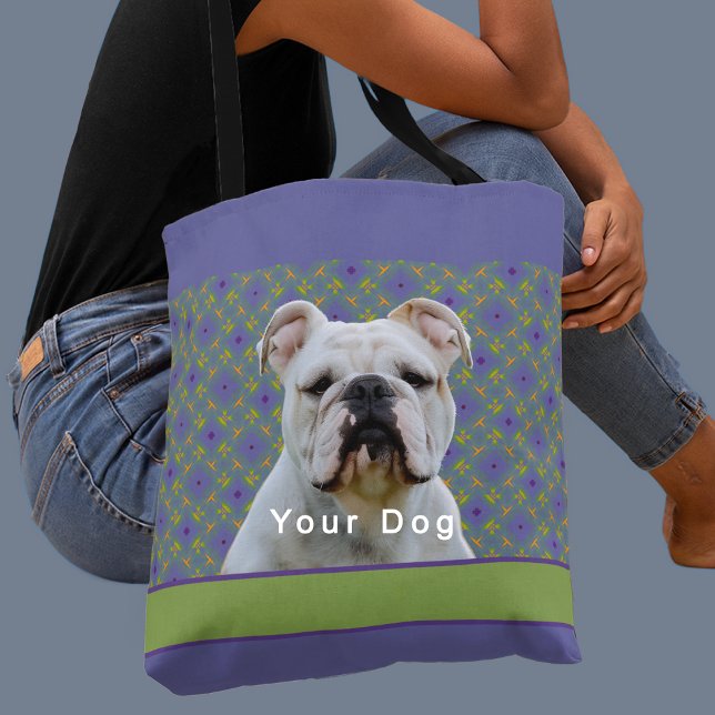 Bolsa Tote Presente de Foto Moderna Roxa Fofa para Mãe de Cac (Criador carregado)
