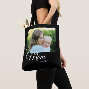 Bolsa Tote Presente de Foto Preta com Roteiro Estabelecido pe