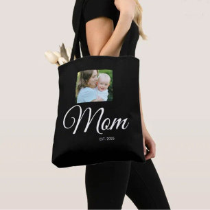 Bolsa Tote Presente de Foto Preto com Roteiro Estabelecido pe
