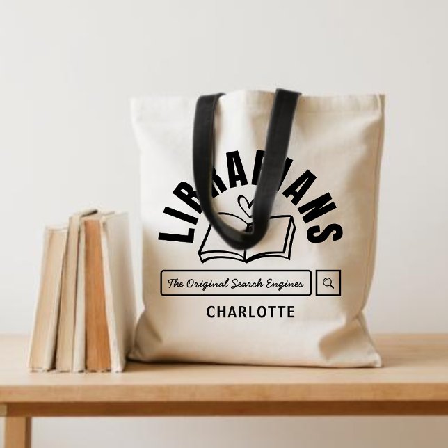Bolsa Tote Presente de Frase Engraçada para Bibliotecário Ama (Criador carregado)