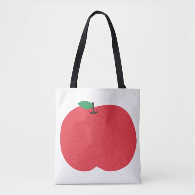 Bolsa Tote Presente de Fruta Maçã Vermelha Simples (Frente)