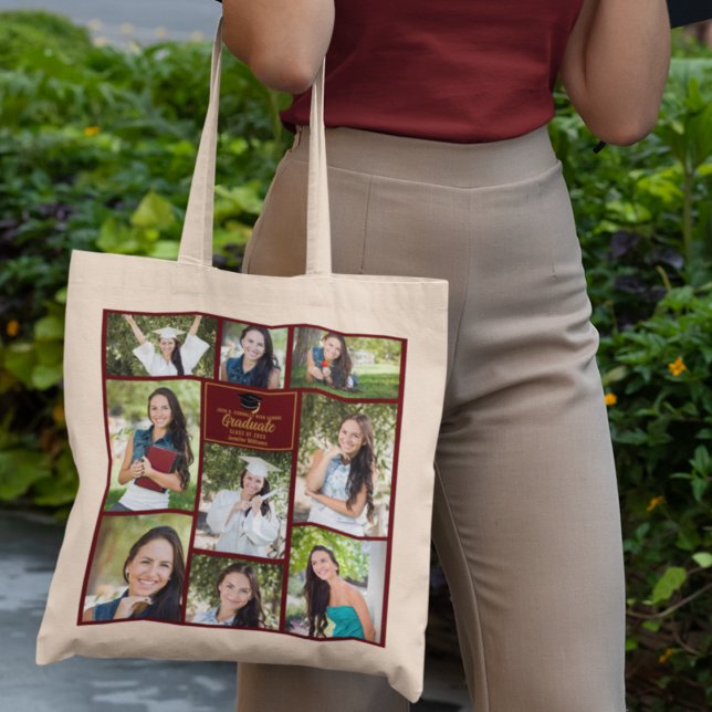 Bolsa Tote Presente de Graduação da Colagem de Fotos do Forma (Criador carregado)