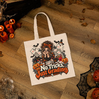 Bolsa Tote Presente de Halloween para Professores Sem Truques