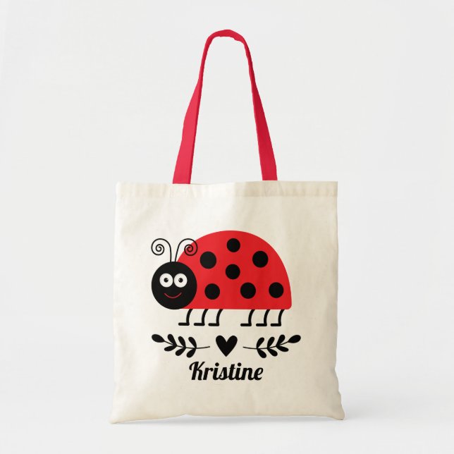 Bolsa Tote Presente de Leitura de Livro Ladybug (Frente)