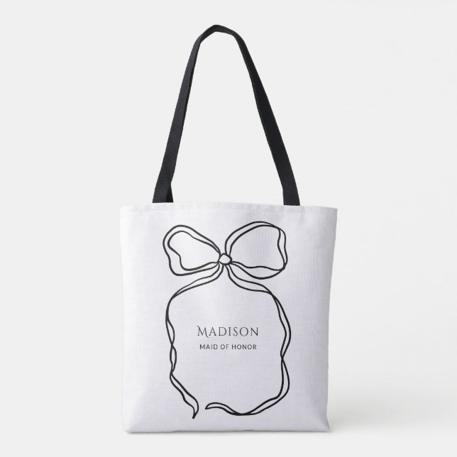 Bolsa Tote Presente de Madrinha de casamento Personalizada da (Verso)