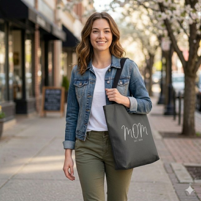 Bolsa Tote Presente de Mãe Estabelecida Nova Mãe (Criador carregado)