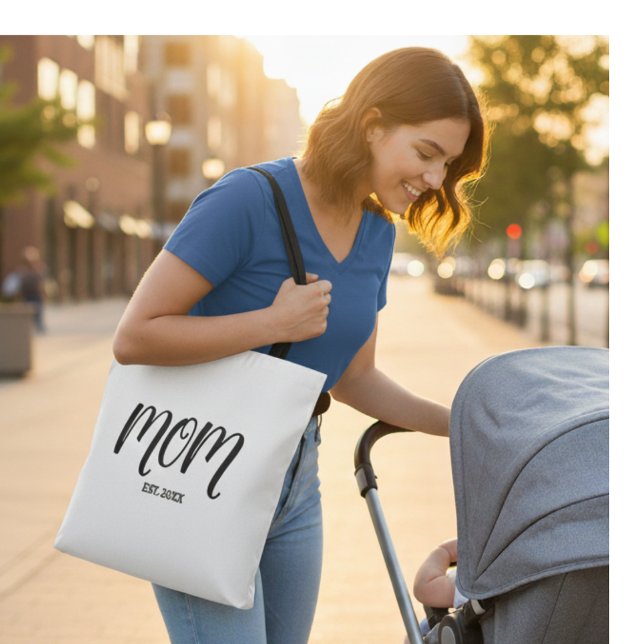 Bolsa Tote Presente de Mãe Estabelecida Nova Mãe (Criador carregado)