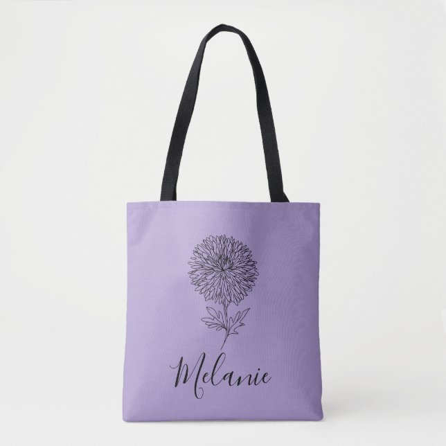 Bolsa Tote Presente de Nascimento do Aster de Setembro Person (Frente)