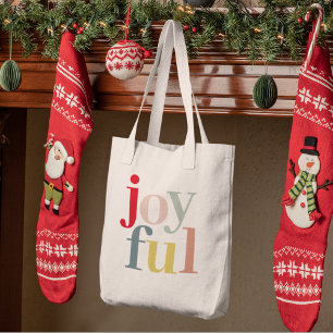 Bolsa Tote Presente de Natal Colorido Moderno e Alegre