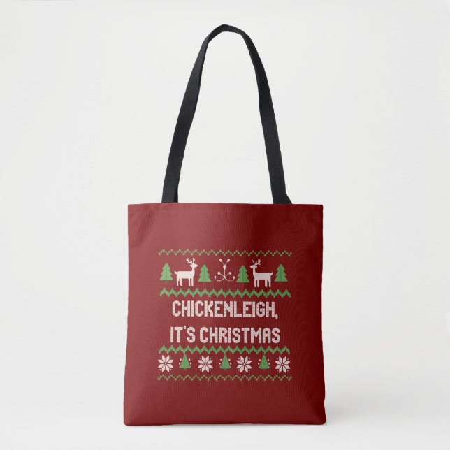 Bolsa Tote Presente de Natal das Festas de Chickenleigh (Frente)