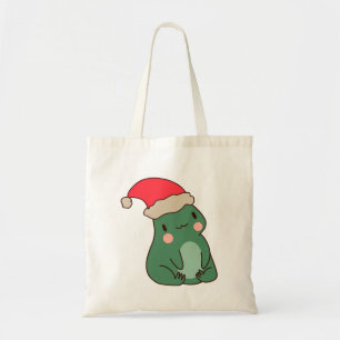 Bolsa Tote Presente de Natal de Sapo Kawaii