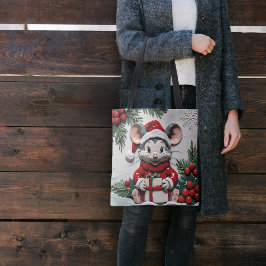 Bolsa Tote Presente de Natal e Rato