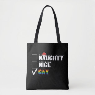 Bolsa Tote Presente de Natal LGBT Orgulho Gay Arco-íris Malva