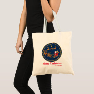 Bolsa Tote Presente de Natal Personalizado Decorativo Papai N
