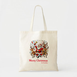 Bolsa Tote Presente de Natal Personalizado Decorativo Papai N