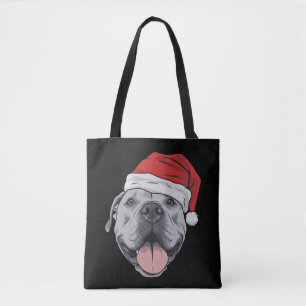 Bolsa Tote Presente de Natal Pitbull Cão Amigo do Pet