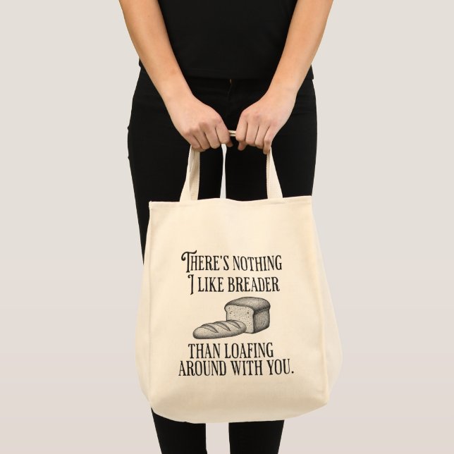Bolsa Tote Presente de Pão de Piada de Casal Divertido (Frente (produto))