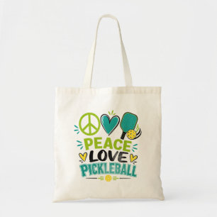 Bolsa Tote Presente de Paz Amor Pickleball para Amantes de Pi