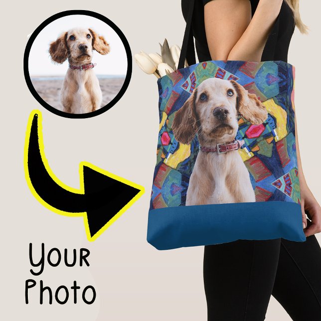 Bolsa Tote Presente de Pet Dog Fotográfico Bonito para a Mãe  (Criador carregado)
