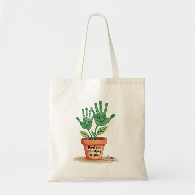 Bolsa Tote Presente de professor editável com arte de impress (Frente)