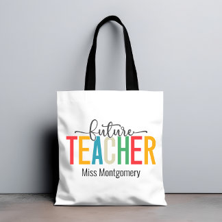 Bolsa Tote Presente de Professor Futuro Colorido