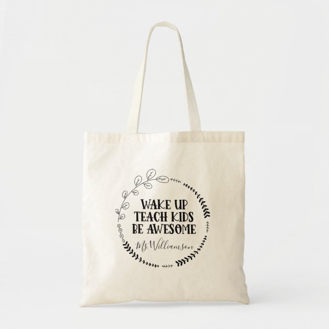 Bolsa Tote Presente de Professora de Apreciação Personalizada (Frente)