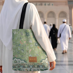Bolsa Tote Presente de Remendo de Couro com Estampa do Tapete