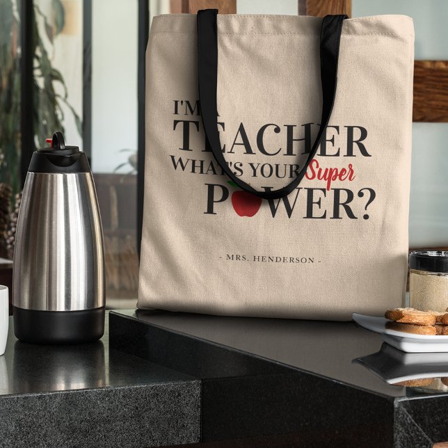 Bolsa Tote Presente de 'Sou Professor' Moderno | Presente de  (Criador carregado)
