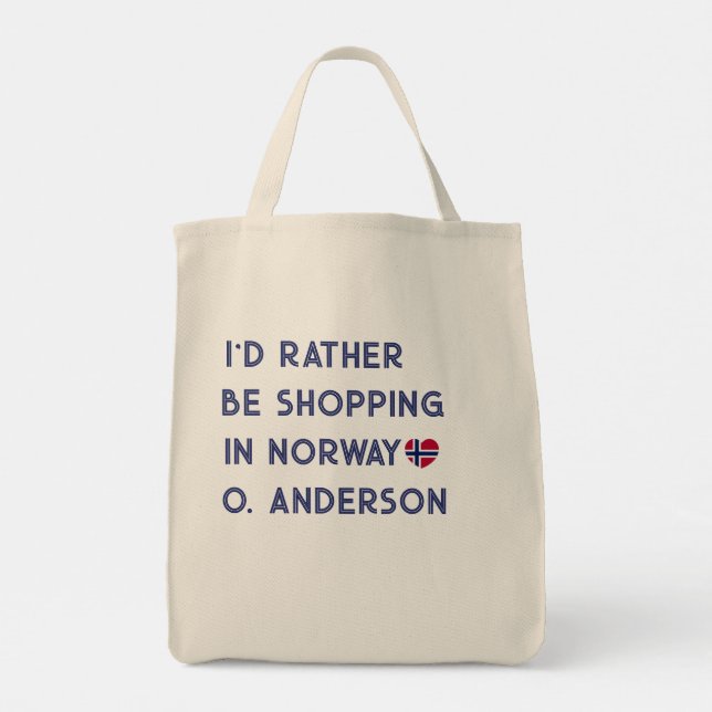 Bolsa Tote Presente de Viagem Noruega Personalizado (Verso)