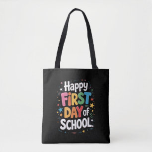 Bolsa Tote Presente de Vida de Professor Feliz Primeiro Dia d