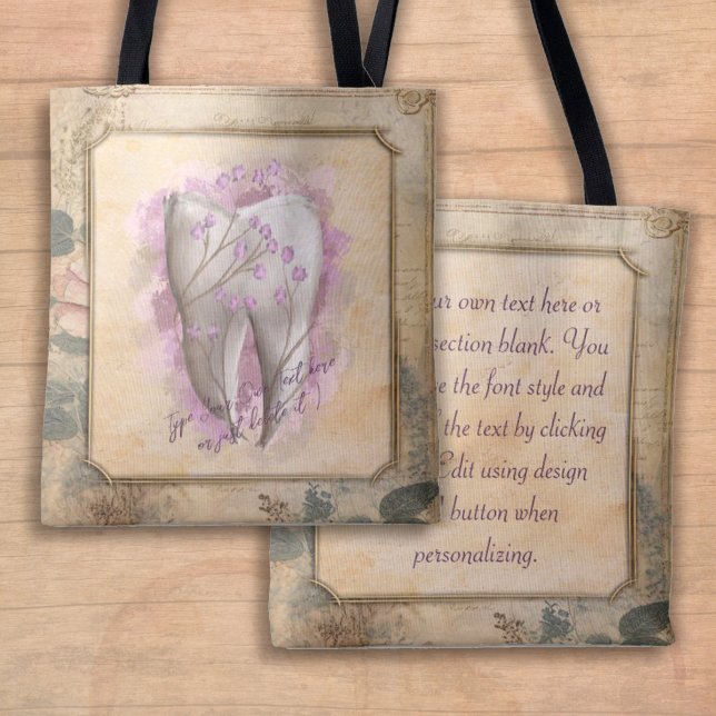 Bolsa Tote Presente dentário elegante Vintage (Criador carregado)
