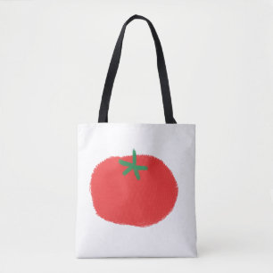 Bolsa Tote Presente Desenhado à Mão de Tomate Vermelho Fofo