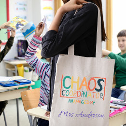 Bolsa Tote Presente Divertido Coordenador do Caos Professor C