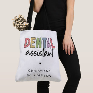 Bolsa Tote Presente do Assistente Dental de Nome Personalizad