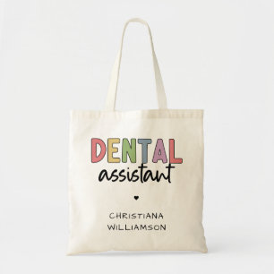 Bolsa Tote Presente do Assistente Dental de Nome Personalizad