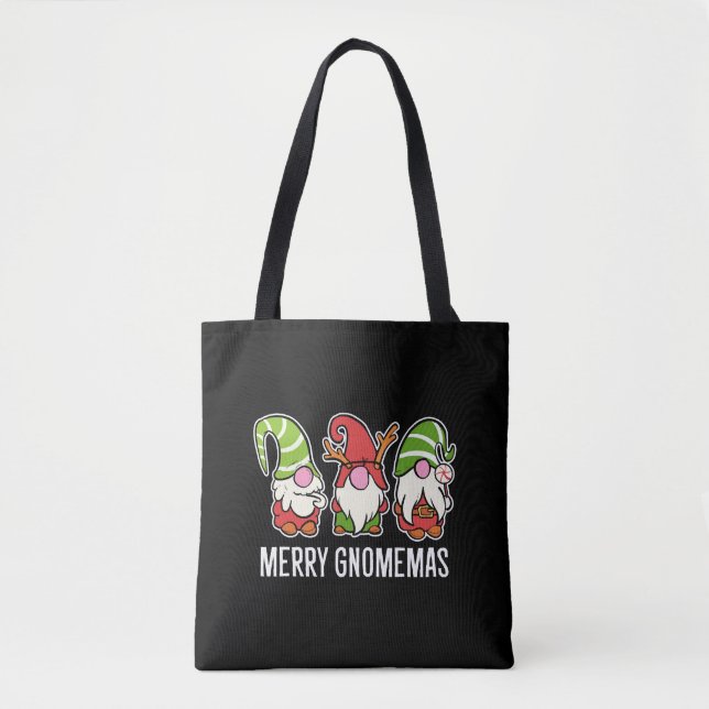 Bolsa Tote Presente do Decorador de Natal Gnomemas da feliz (Frente)