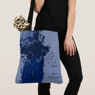 Bolsa Tote Presente do partido Arty Royal Blue Splatter