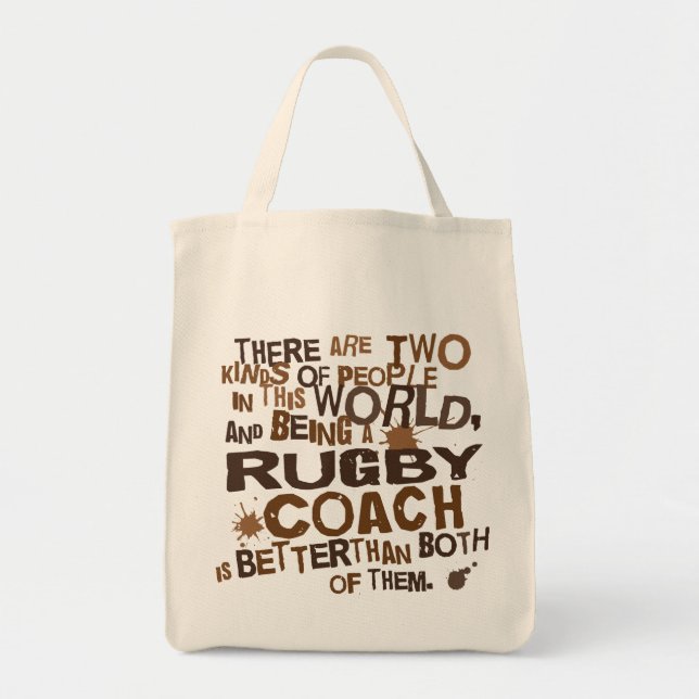 Bolsa Tote Presente do treinador do rugby (Frente)