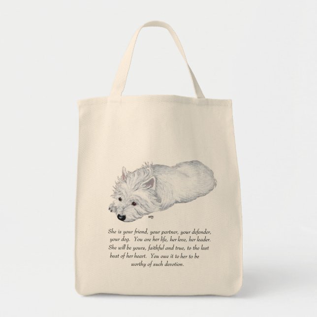 Bolsa Tote Presente do West Highland White Terrier (Frente)